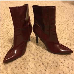 Burgandy Leather Booties